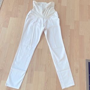 White jeans pants - size M - maternity by indigo blue